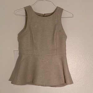 Gold and beige peplum top